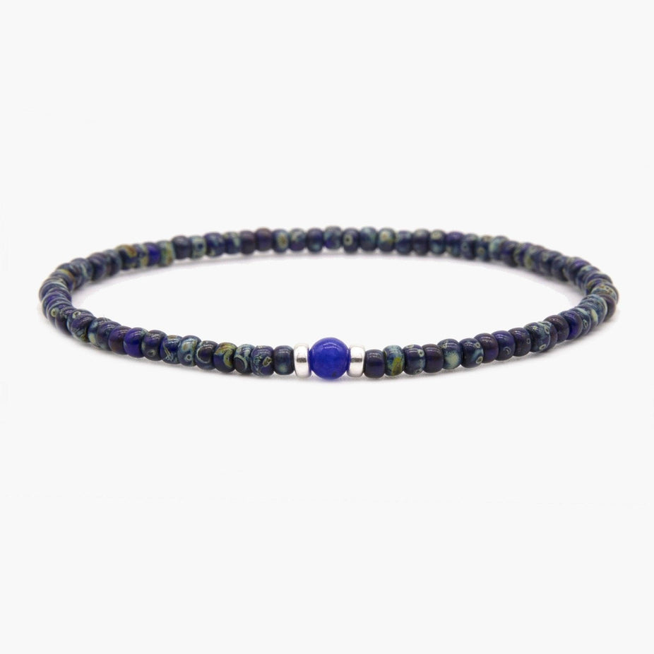 2mm Beads Dandy Bracelet (Dyed Blue)-Kompsós