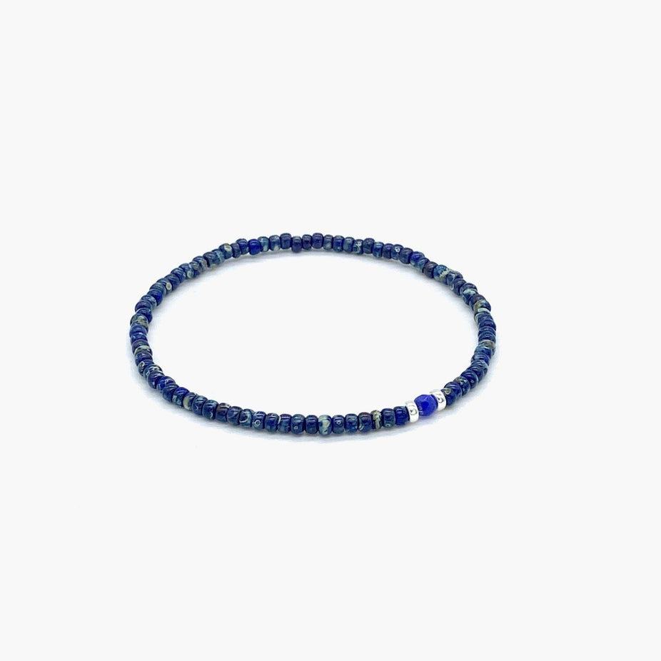 2mm Beads Dandy Bracelet (Dyed Blue)-Kompsós