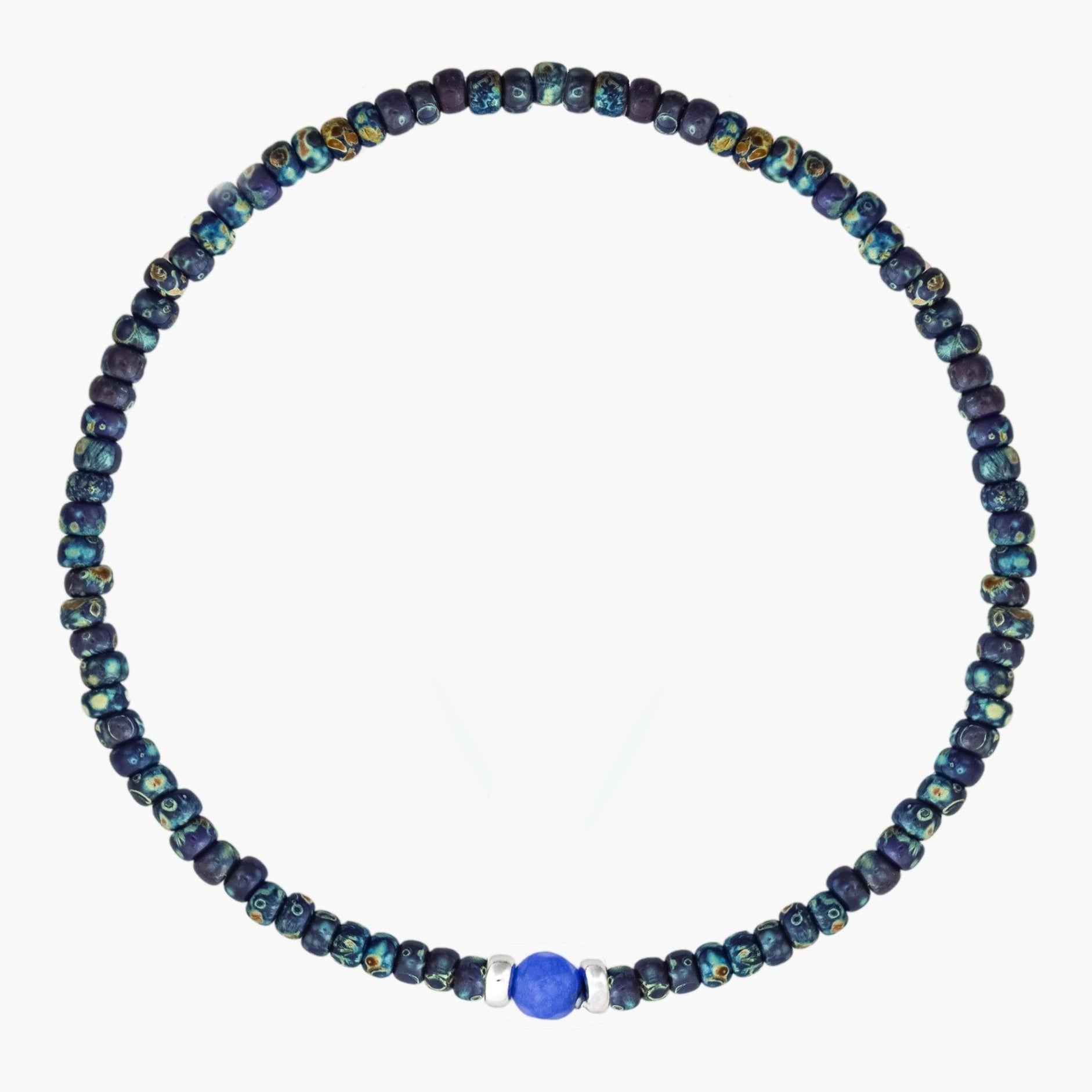 2mm Beads Dandy Bracelet (Dyed Blue)-Kompsós