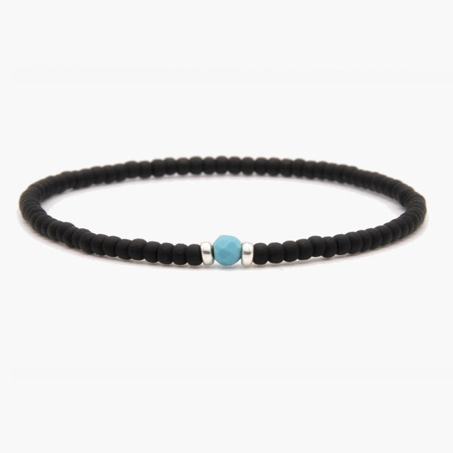 2mm Beads Dandy Bracelet (Matte Black/Blue)-Kompsós