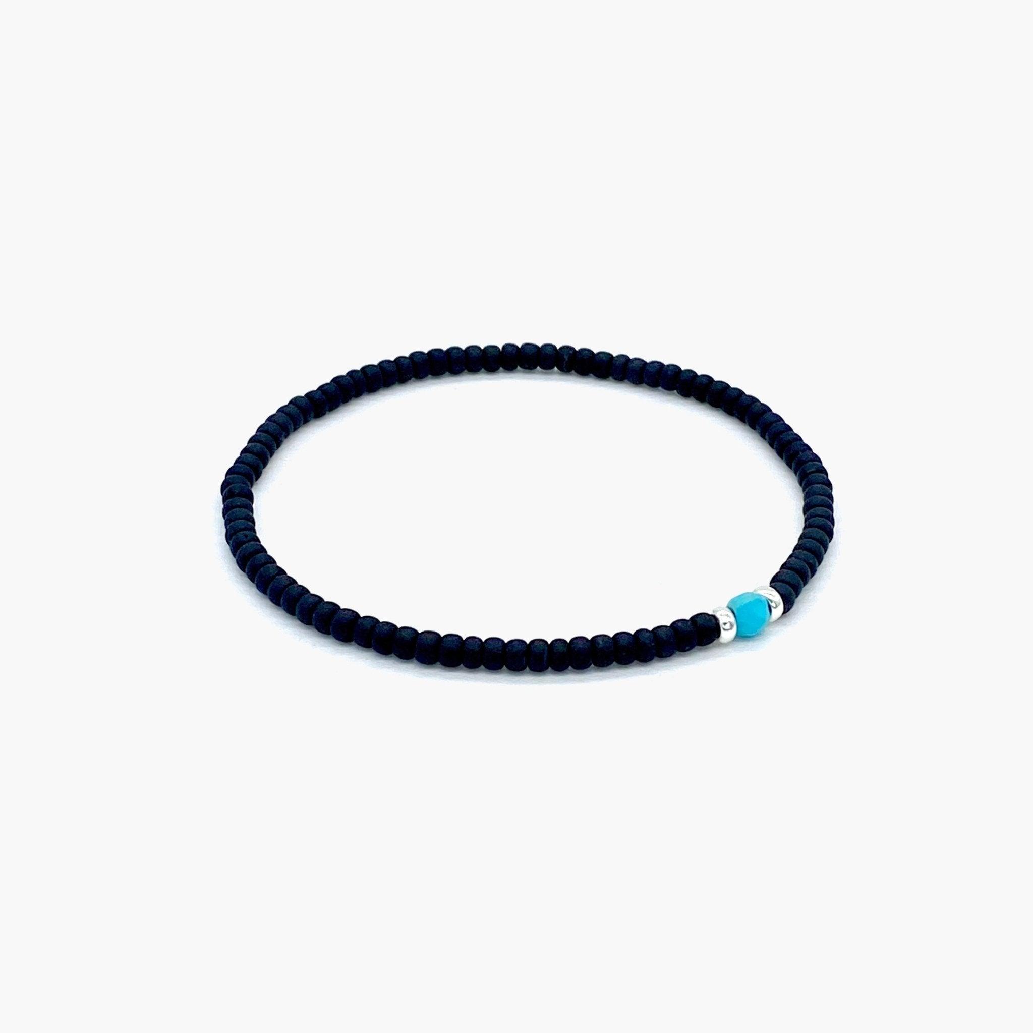 2mm Beads Dandy Bracelet (Matte Black/Blue) - Kompsós