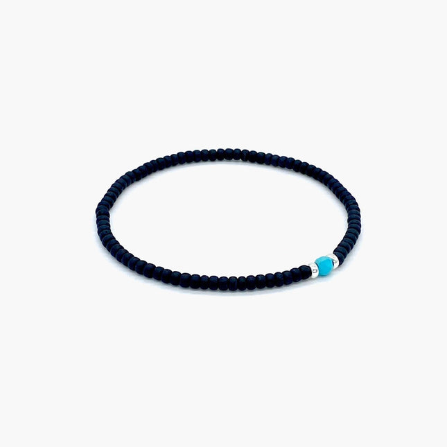 2mm Beads Dandy Bracelet (Matte Black/Blue)-Kompsós