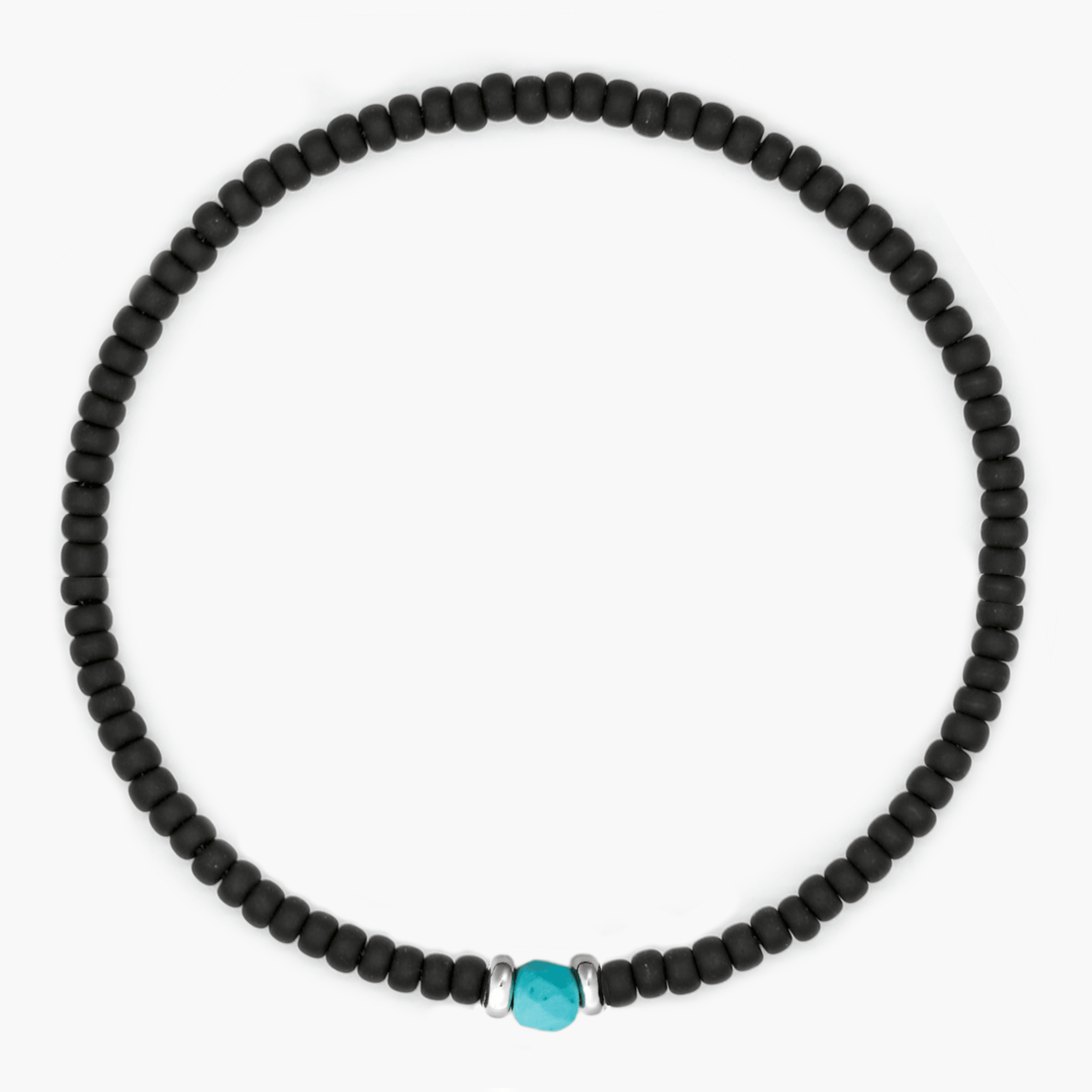 2mm Beads Dandy Bracelet (Matte Black/Blue)-Kompsós