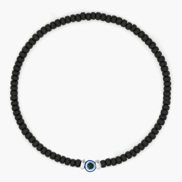 2mm Beads Dandy Bracelet (Matte Black/Evil Eye)-Kompsós