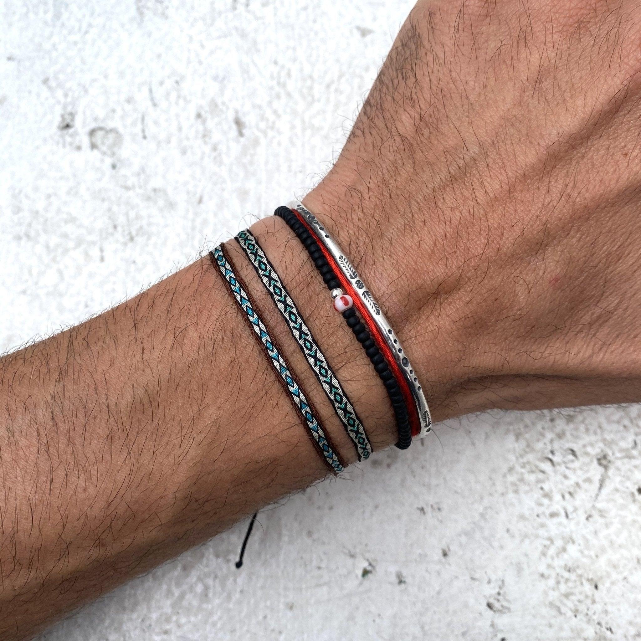 2mm Beads Dandy Bracelet (Matte Black/Red)-Bracelet-Kompsós