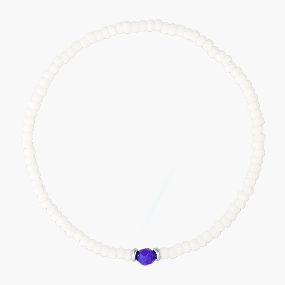 2mm Beads Dandy Bracelet (White/Blue)-Kompsós