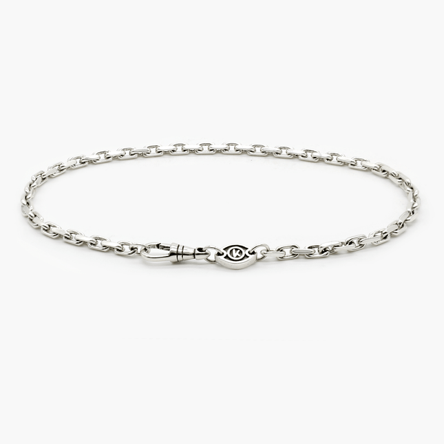 3mm Sterling Silver "Capri" Chain Bracelet-Bracelet-Kompsós