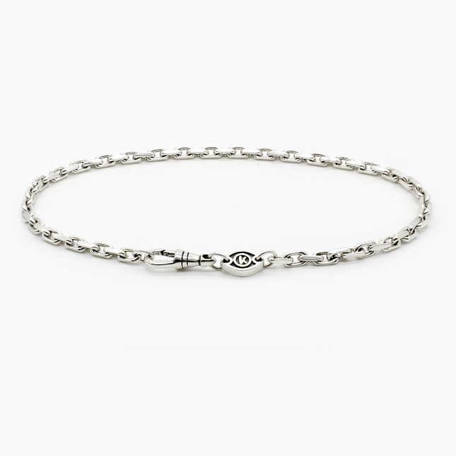 3mm Sterling Silver "Capri" Chain Bracelet-Jewelry-Kompsós