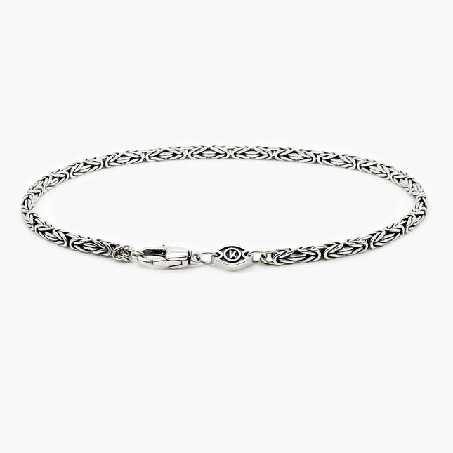 3mm Sterling Silver "Inka" Chain Bracelet-Jewelry-Kompsós