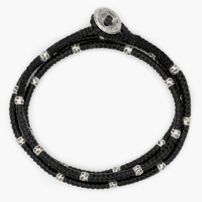3mm Triple Wrap "Kamasan" Braided Bracelet (Black)-Kompsós