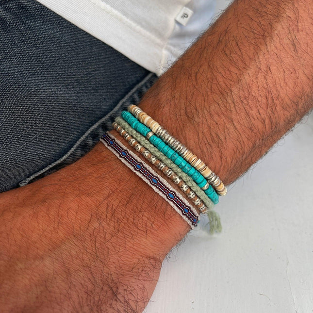 4mm Shell "Rodeo" Bracelet (Shell/Silver)-Kompsós