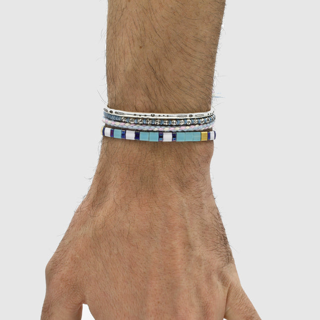 Adjustable "Tila" Bracelet (Turquoise/Gold)-Jewelry-Kompsós