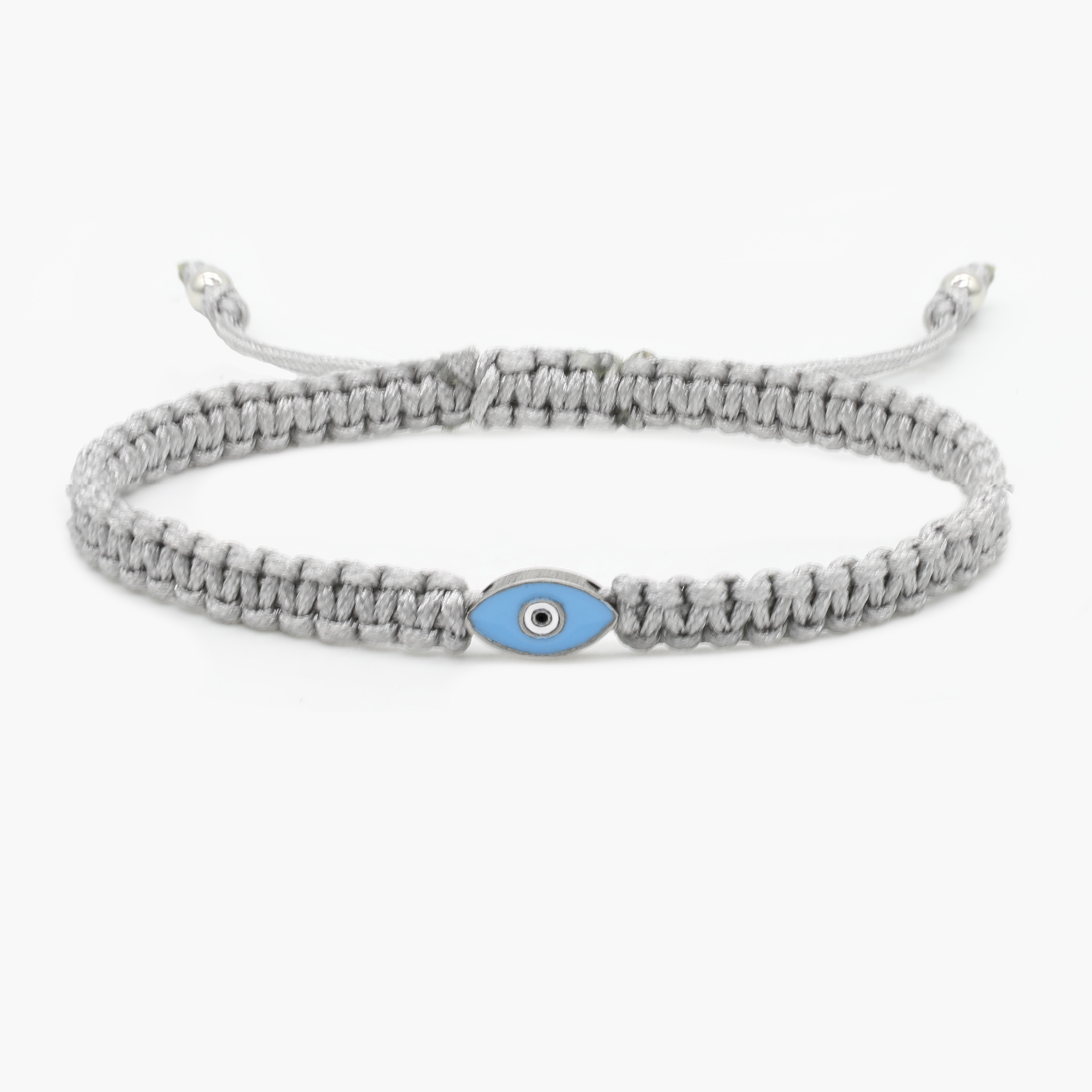 Braided Evil Eye Bracelet (Grey)-Kompsós