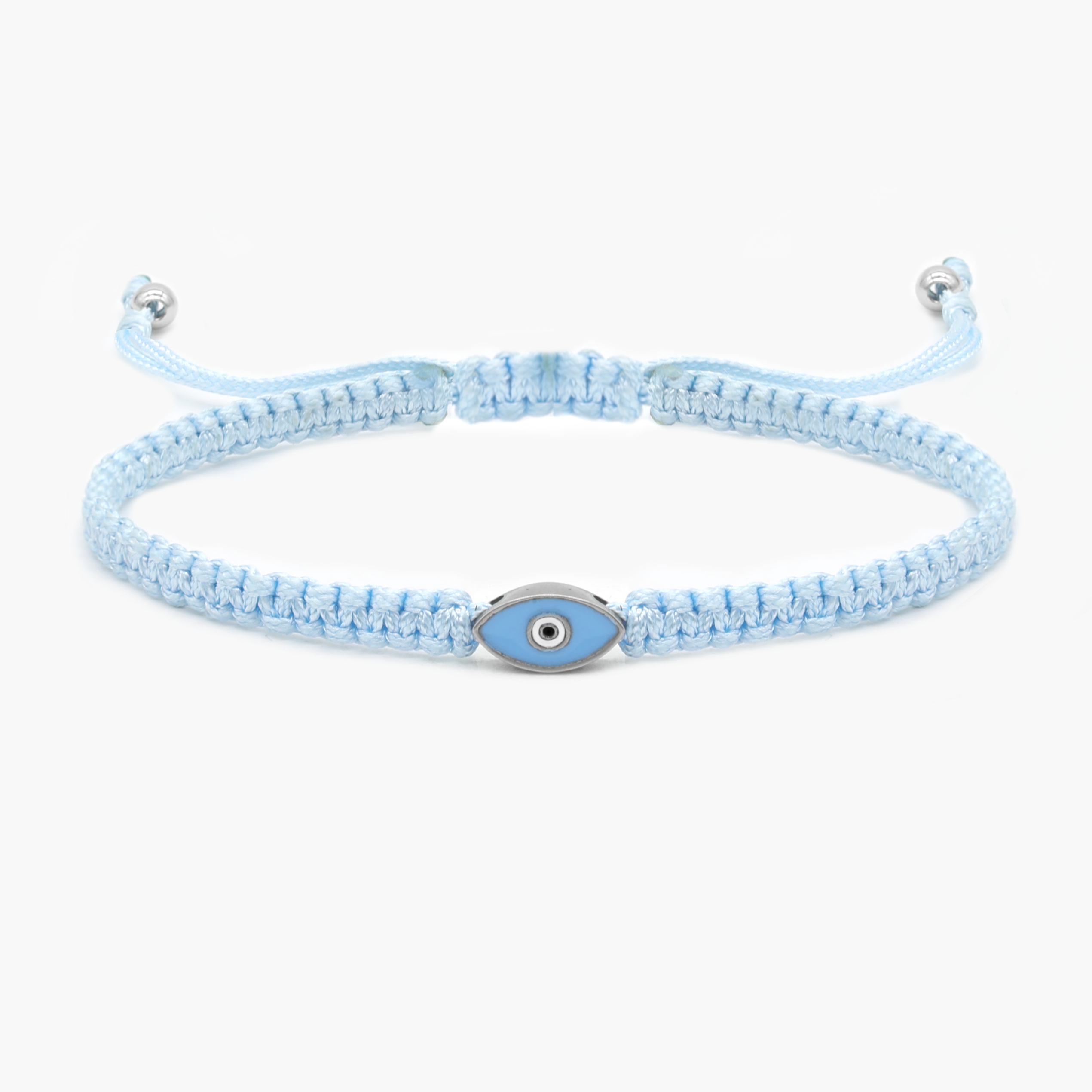 Braided Evil Eye Bracelet (Light Blue)-Kompsós