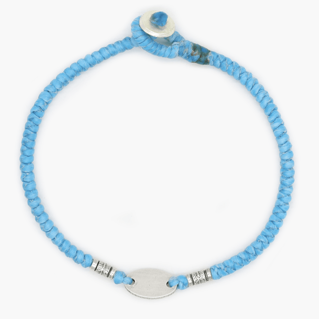 Braided "Nirvana" Silver Bracelet (Light Blue)-Kompsós