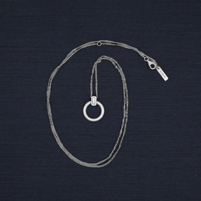 Brushed Sterling Silver Ring Necklace-Necklace-Kompsós
