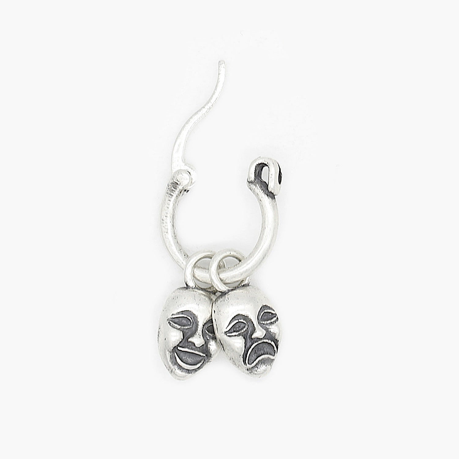 Comedy And Tragedy Sterling Silver Earring-Earring-Kompsós