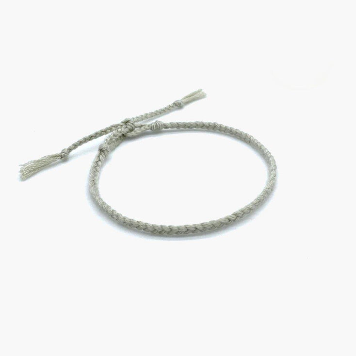 Cotton Temple Bracelet (Grey)-Bracelet-Kompsós