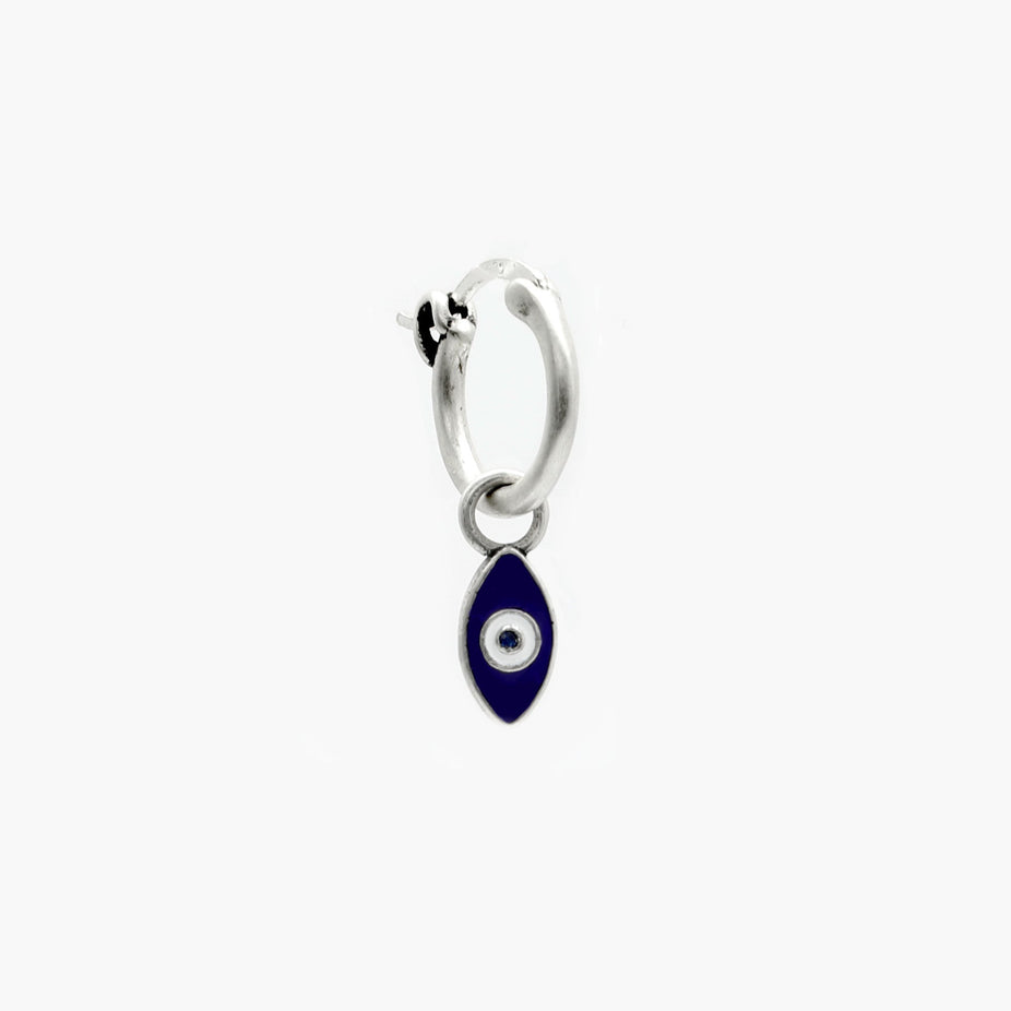 Enamelled Evil Eye Sterling Silver Earring-Earring-Kompsós