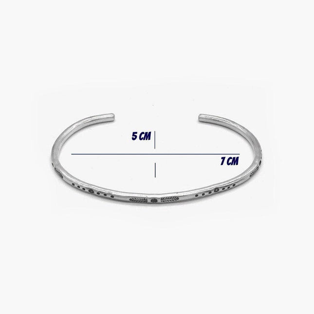 Ethnic "Aztec" Silver Bangle-Kompsós