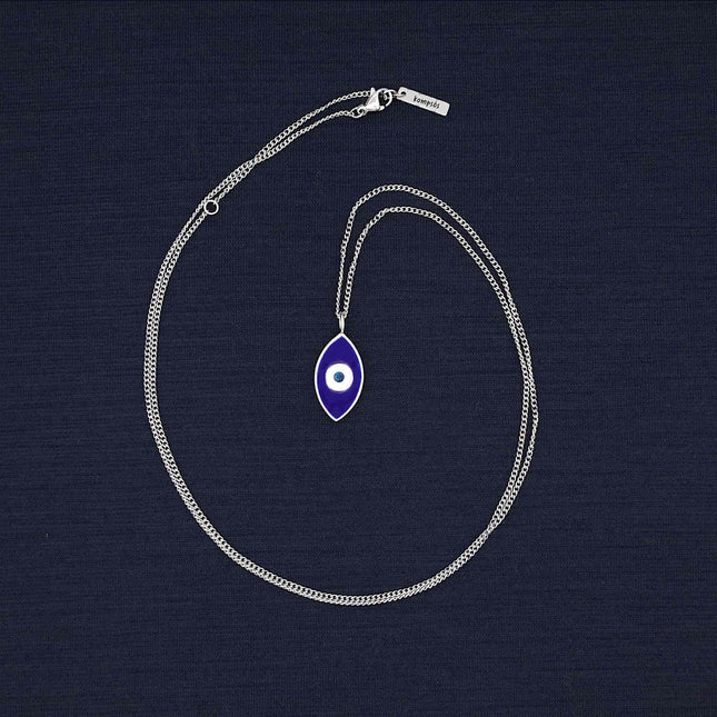 Evil Eye "Ammos" Silver Necklace-Necklace-Kompsós