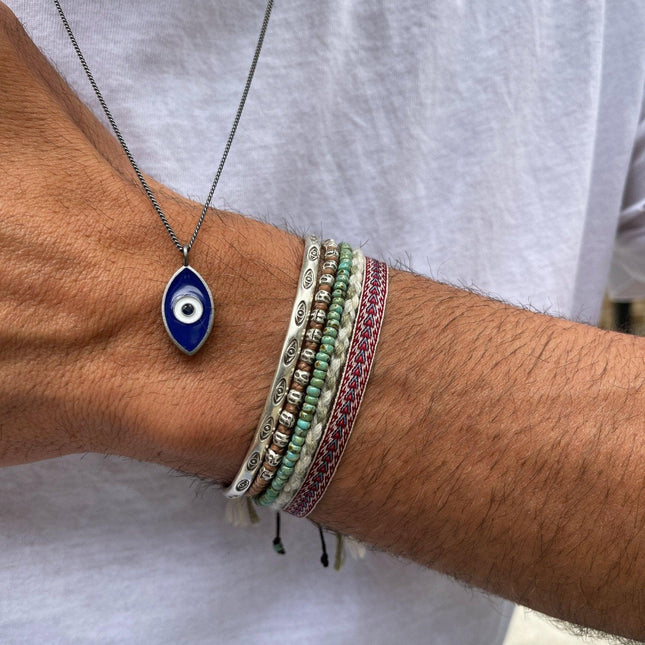 Evil Eye "Ammos" Silver Necklace-Necklace-Kompsós