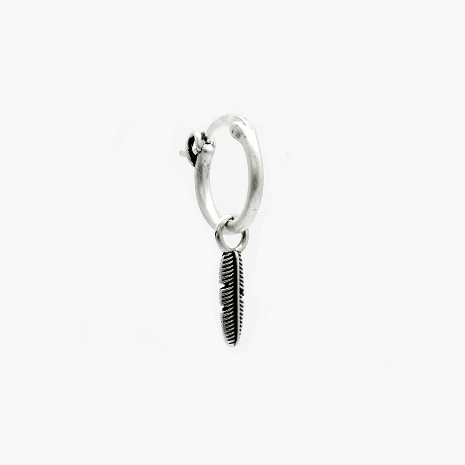Feather Sterling Silver Earring-Earring-Kompsós