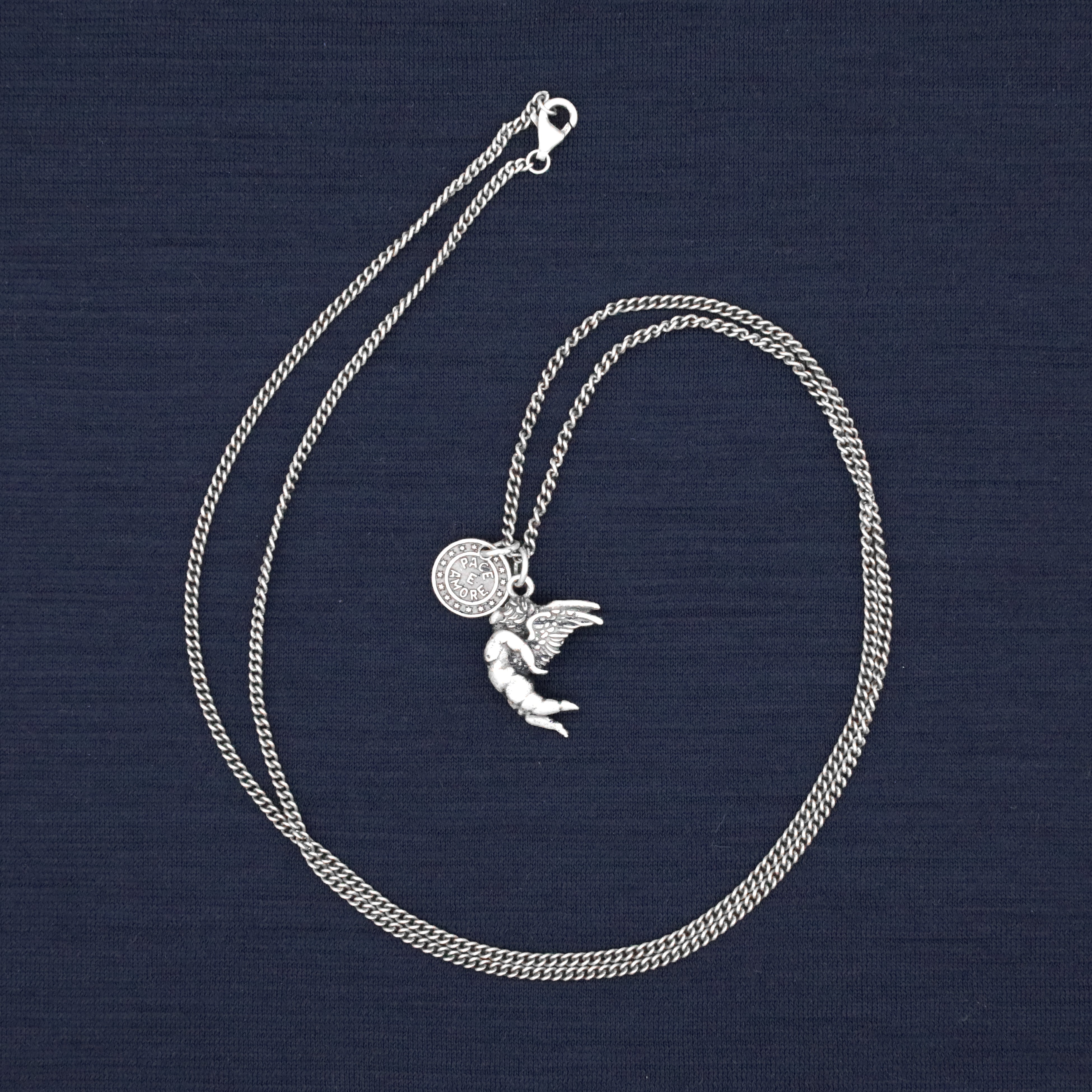 Flying Angel Silver Necklace-Necklace-Kompsós