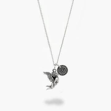Flying Angel Silver Necklace-Necklace-Kompsós