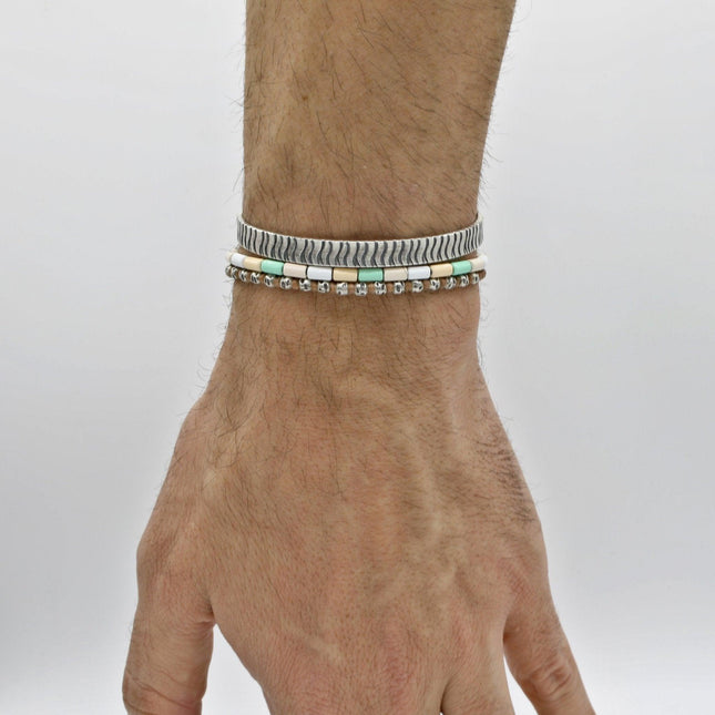 Hand-forged "Arnette" Silver Bangle-Jewelry-Kompsós