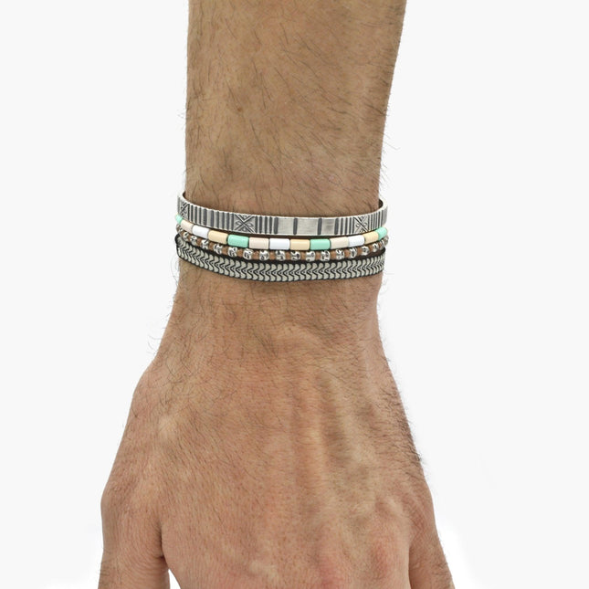 Hand-forged "Cherokee" Silver Bangle-Jewelry-Kompsós