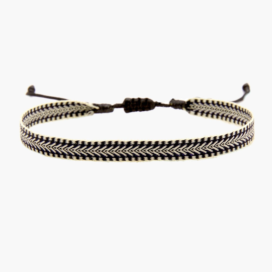 Handmade Purnama Bracelet (Black/Cream) - Kompsós