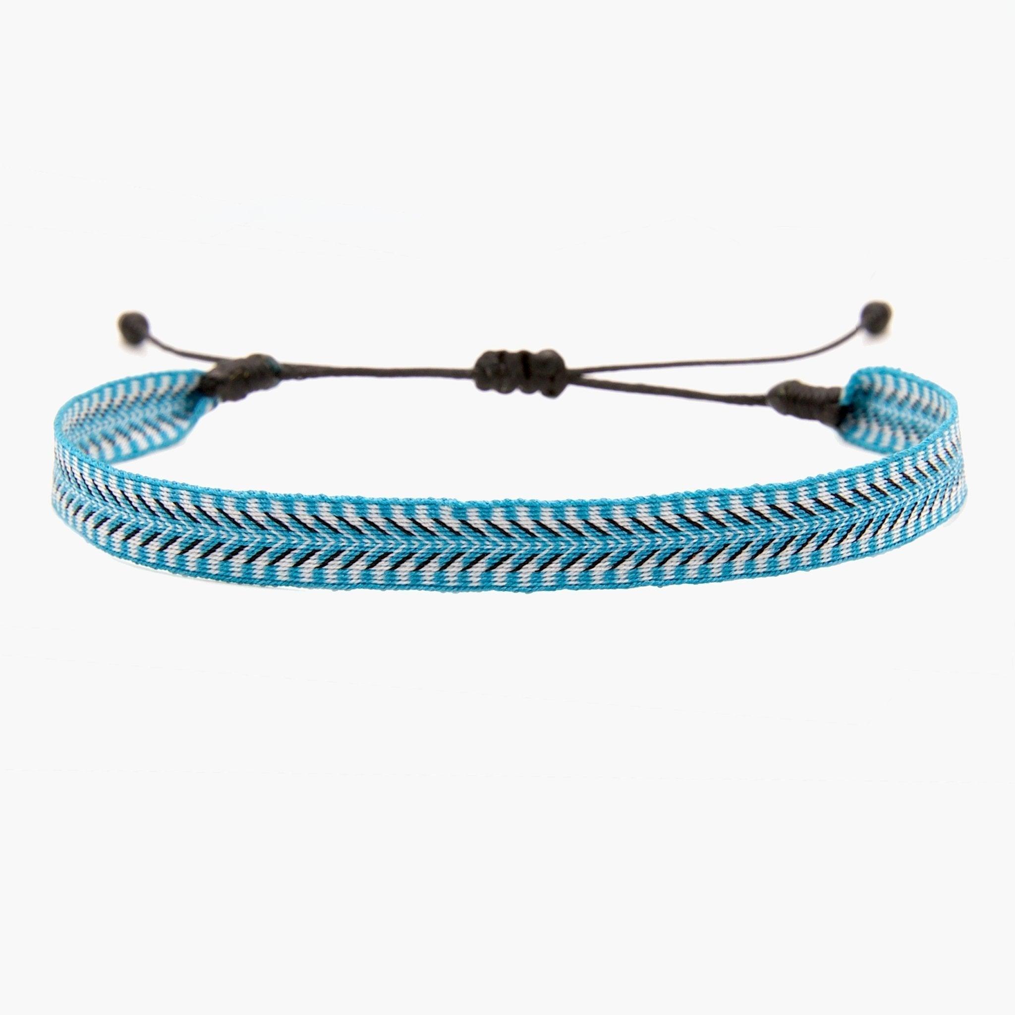 Handmade Purnama Bracelet (Light Blue/Black/White) - Kompsós