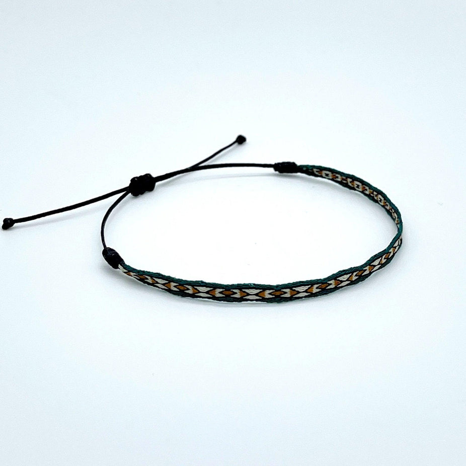 Handmade Purnama Bracelet (Petrol Blue/Orange) - Kompsós