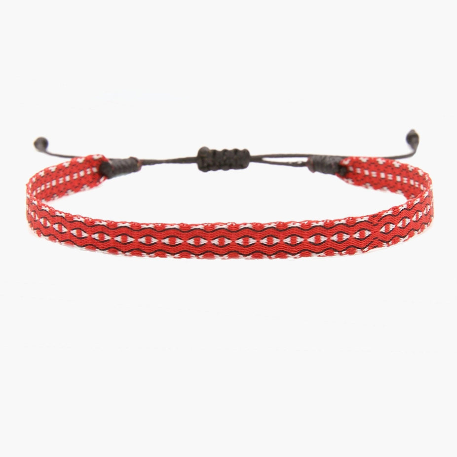 Handmade Purnama Bracelet (Red/Black/White) - Kompsós