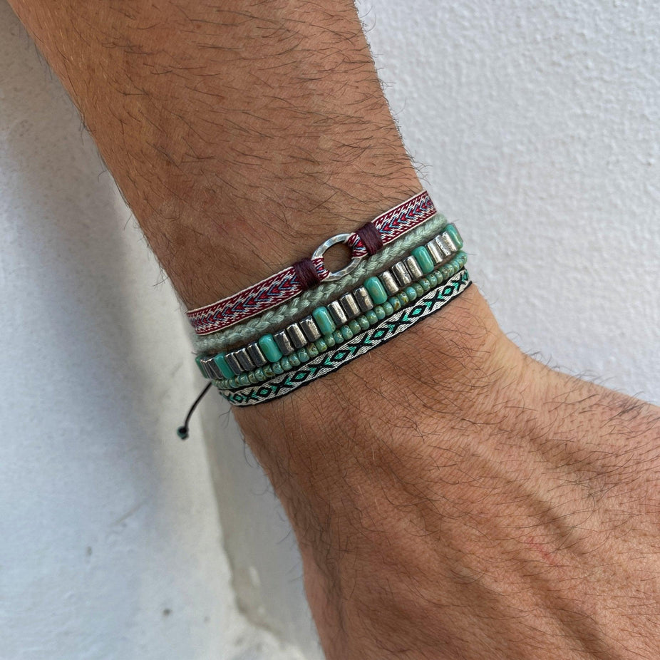 Handmade Purnama Bracelet With Silver Hoop 94 - Kompsós