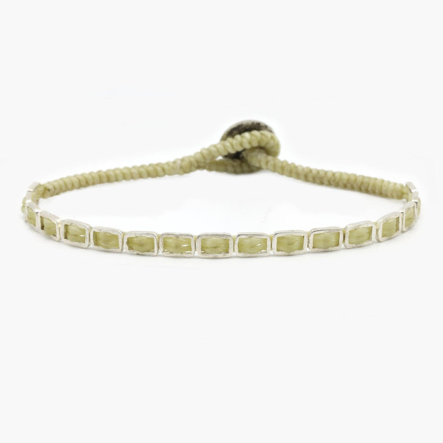Maxi Braided "Matubo" Silver Bracelet (Cream)-Jewelry-Kompsós