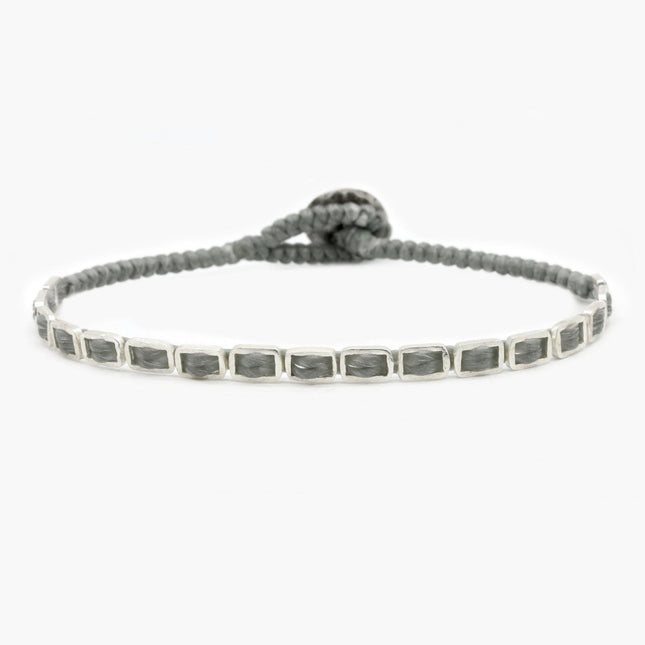Maxi Braided "Matubo" Silver Bracelet (Grey)-Jewelry-Kompsós