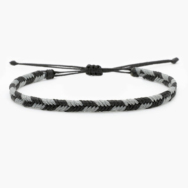 Mini Braided "Java" Bracelet (Black/Grey)-Jewelry-Kompsós