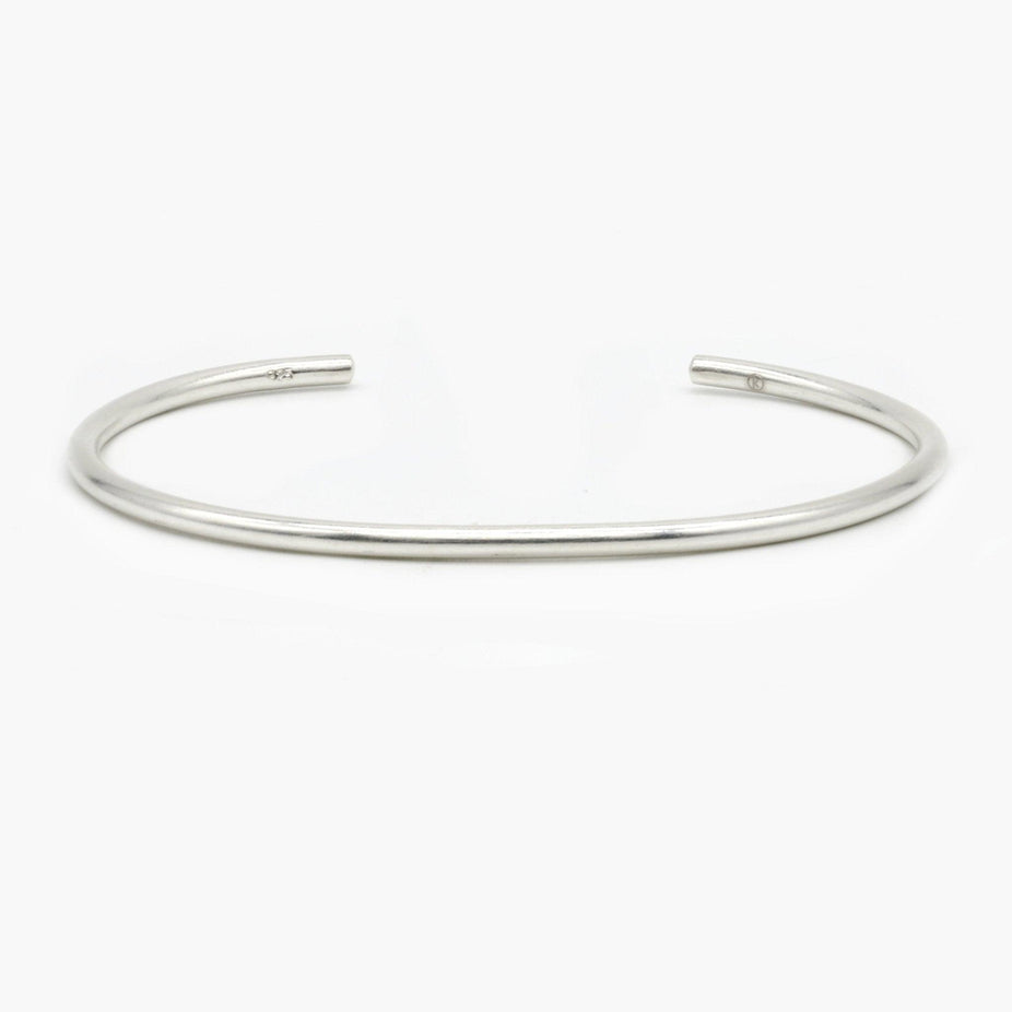 Mini Tube Bright Silver Bangle-Kompsós