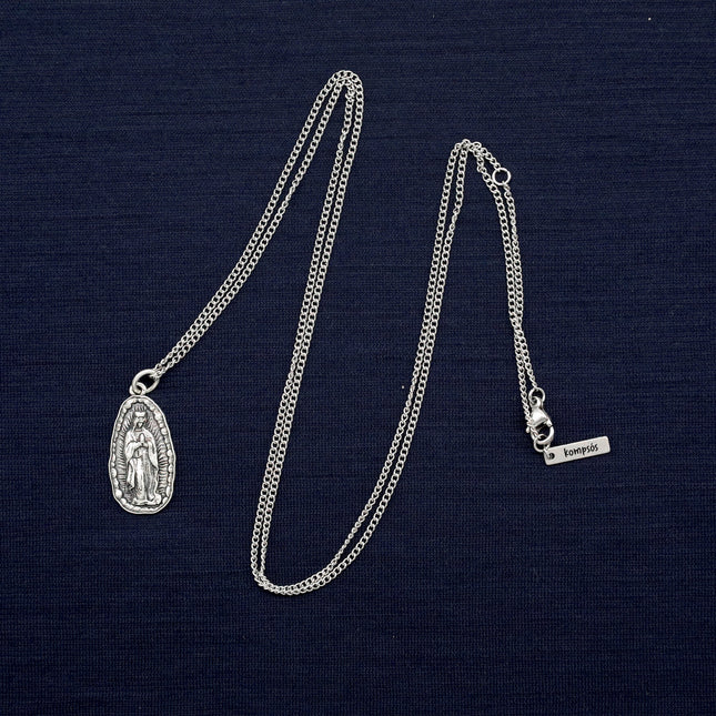 Necklace With Silver Virgin Mary Pendant-Necklace-Kompsós