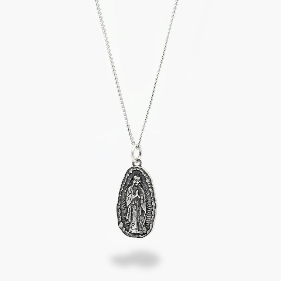 Necklace With Silver Virgin Mary Pendant-Necklace-Kompsós