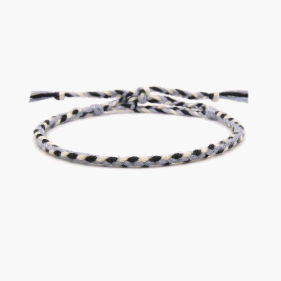 Pranayama Cotton Bracelet (Blue/Cream)-Kompsós