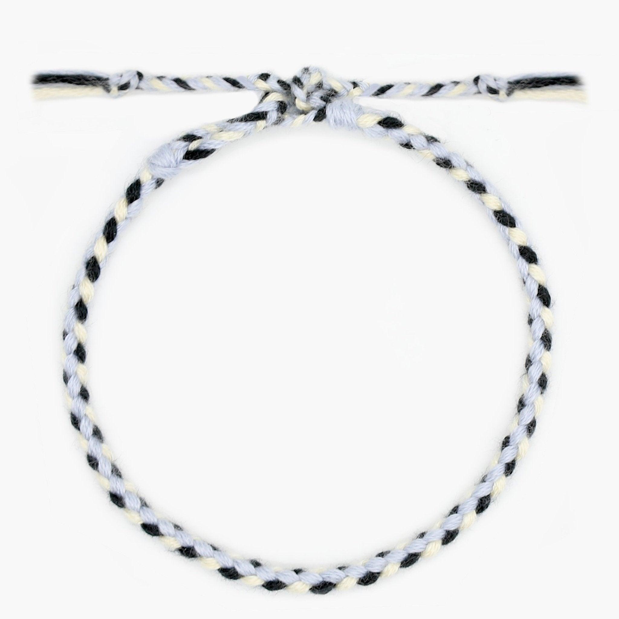 Pranayama Cotton Bracelet (Blue/Cream)-Kompsós