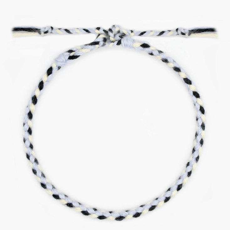 Pranayama Cotton Bracelet (Blue/Cream)-Bracelet-Kompsós