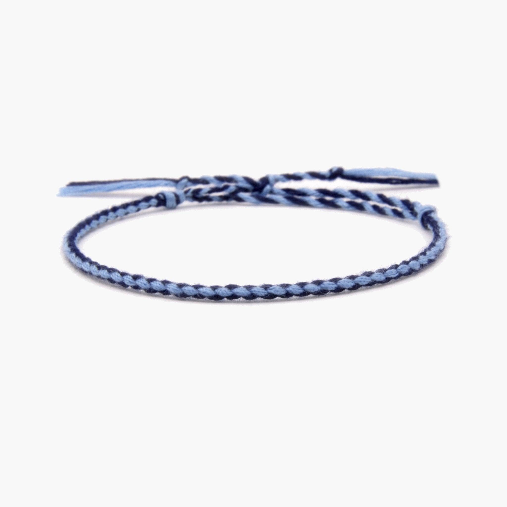 Pranayama Cotton Bracelet (Blue/Light Blue)-Kompsós