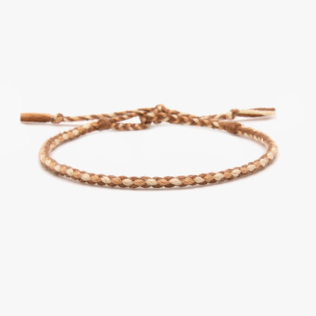 Pranayama Cotton Bracelet (Brown/Cream)-Kompsós