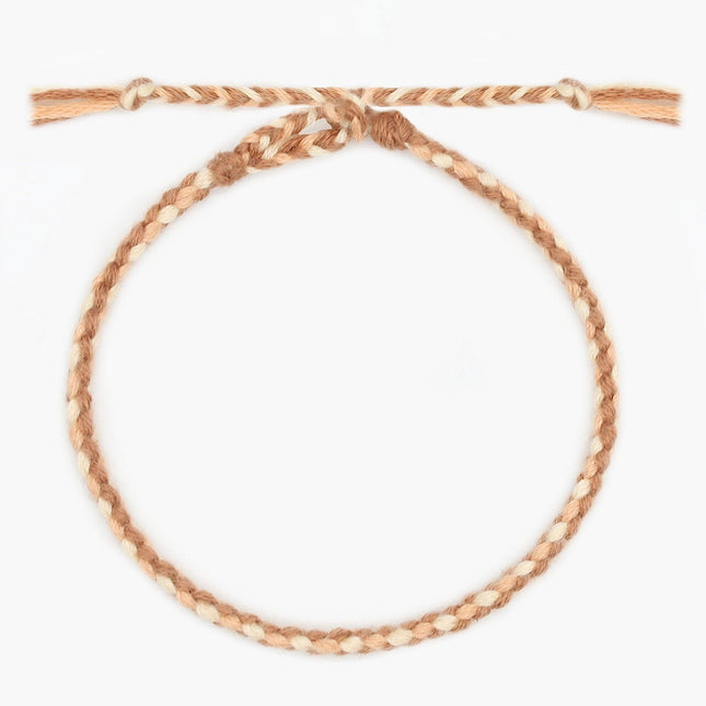 Pranayama Cotton Bracelet (Brown/Cream)-Kompsós