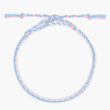 Pranayama Cotton Bracelet (Light Blue/Light Pink)-Kompsós