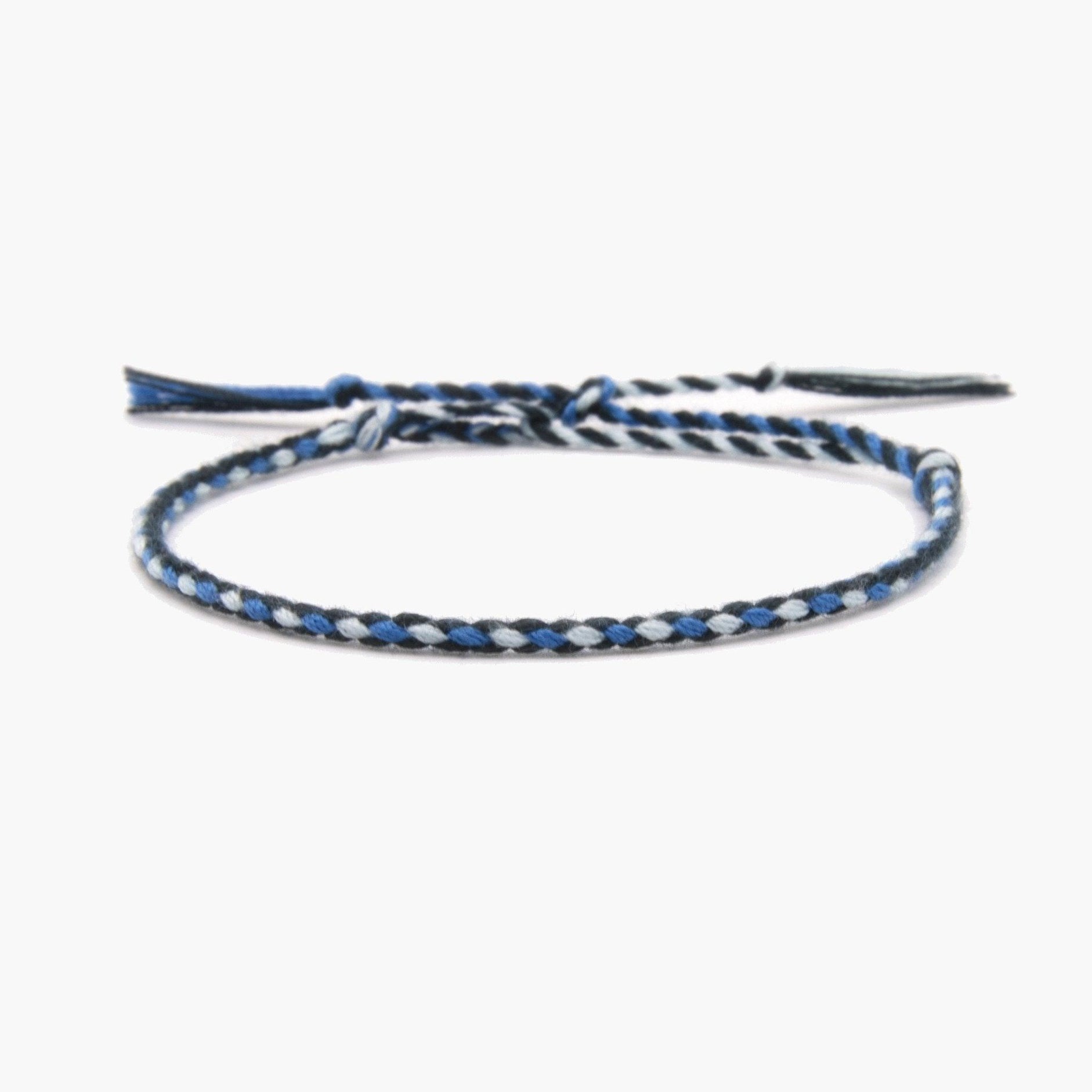 Pranayama Cotton Bracelet (Navy Blue/Turquoise)-Kompsós
